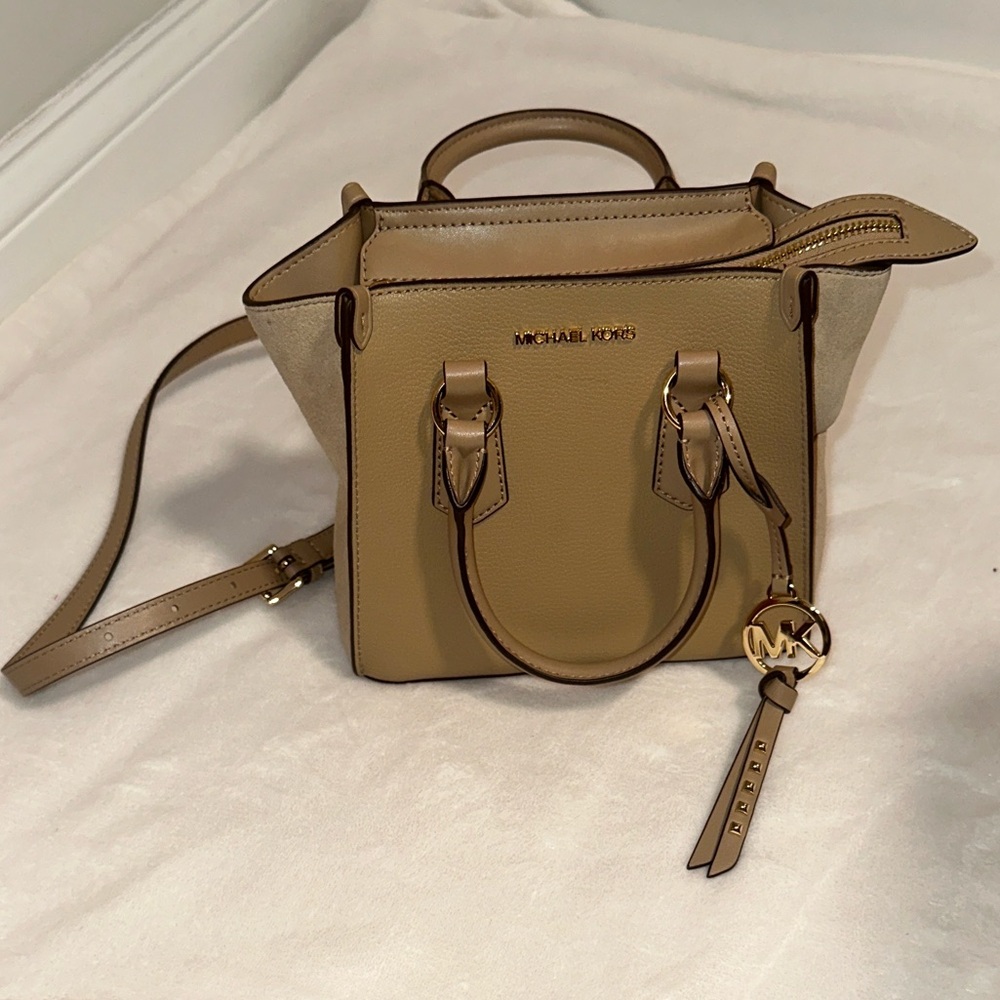 Michael Kors Beige and Tan Kris bag